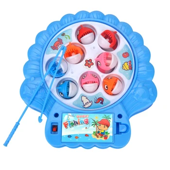 

For Kids Toddlers Birthday Gift Learning Educational Fishing Toy Set Electric Rotating Board Sports Game Magnetic With Music