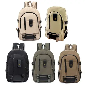 

Men's Canvas Backpack Large Capacity Laptop Daypack Teenagers Shoulder School Bag Bookbag Male Casual Travel Hiking Rucksack