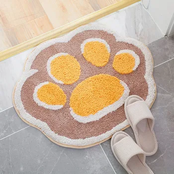 

Cartoon Cat Paw Printed Rug Water Absorption Bath Mat Non Slip Carpet for Home Bedroom Entrance Doormat