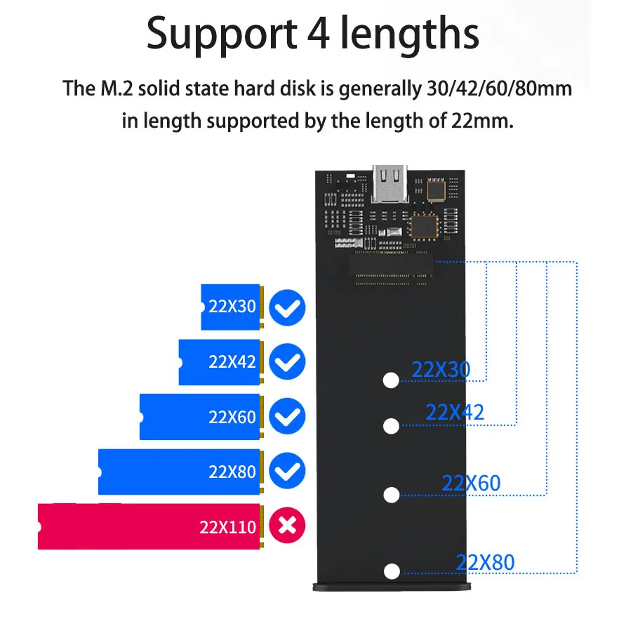 Чехол NVME M.2 ssd чехол type-c порт USB 3,1 SDD корпус 10 Гбит/с NGFF SATA 6 Гбит/с корпус жесткого диска HDD чехол s
