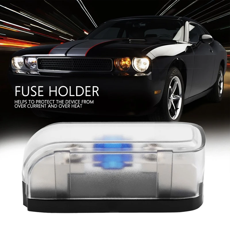 Car Stereo Fuse Holder, Auto Agu Audio Fuse Box Power Distribution Block 4Ga In 4Ga Out,Single way