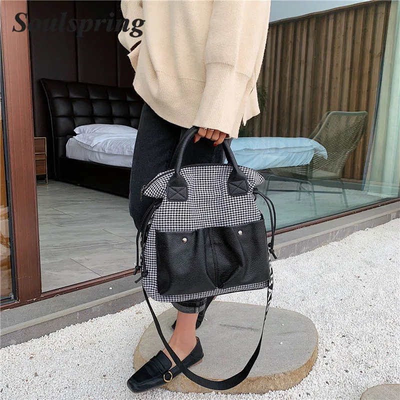 

New Plaid Large Luxury Handbags Women's Bag 2019 Big Totes Bag Female Top-handle Handbag Patchwork Shoulder Messenger Bags