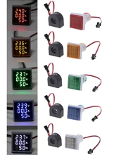  Digital Voltmeter Meter Ammeter Hertz Frequency Meter AC 60~500V 22mm Current Voltage Indicator Tester Amp Signal Light LED 