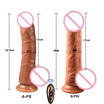 Automatic Telescopic Heating Dildo Vibrator Huge penis Suction Cup Dildo Big Soft Silicone Realistic Dildos Sex Toys for Woman 6