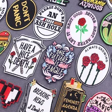Circular Iron-on Termoadhesivos Patches Moon Clothing Stickers DIY Embroidery Patch Letters Clothing Transfers For Clothes