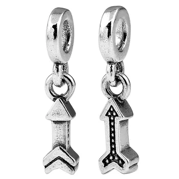 

New 925 Sterling Silver Bead Charm Smooth My Arrow Pendant Beads Fit Bracelet Bangle DIY Jewelry