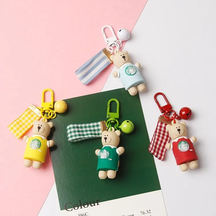 

Fashionable and high quality Cartoon Bear Keychain Gifts For Women Girls Bag Pendant Epoxy PVC Figure Charms Key Chains Jewelry