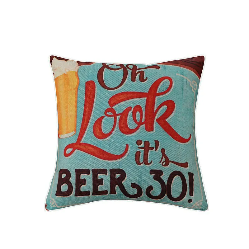 Винтажный стиль пивное вино Чехлы хлопковый льняной романтичный домашний декор