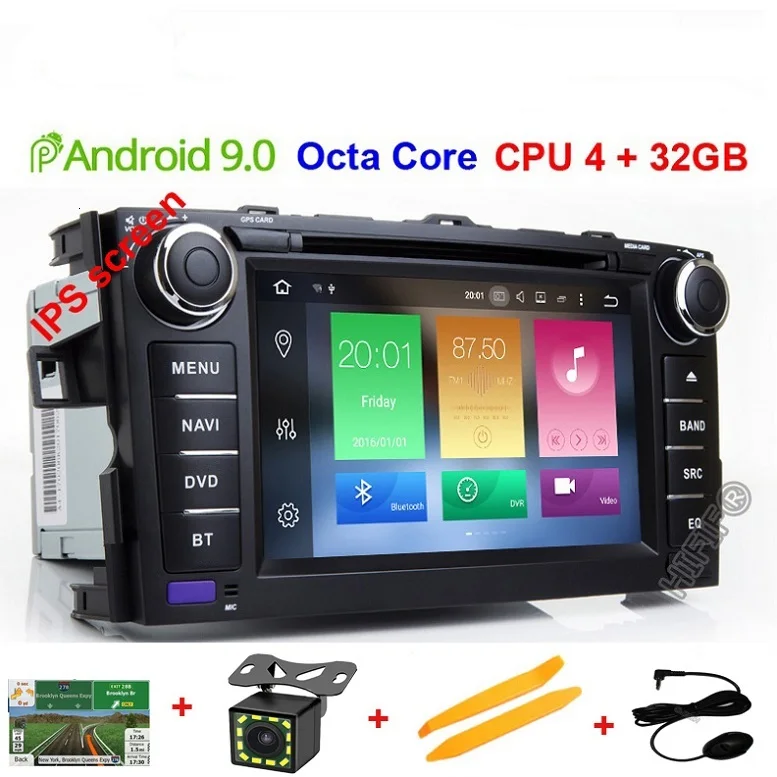 DSP ips Android 9,0 автомобильный dvd-плеер с двумя цифровыми входами для TOYOTA AURIS Altis COROLLA 2012 2013 gps радиоэкран стерео навигация Мультимедиа - Цвет: Octa Core 4G 32G