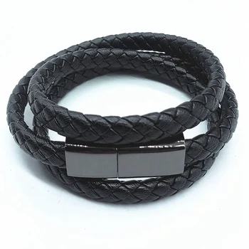 

Portable Leather Mini Micro USB Bracelet Charger Data Charging Cable Sync Cord For iPhone6 6s Android Type-C Phone Cable