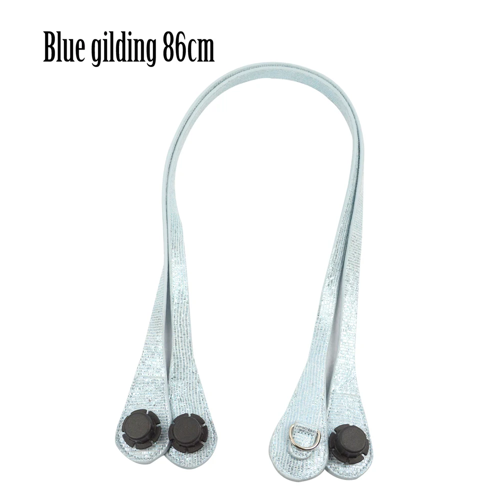 gilding blue 86cm Новинка, 51 см, 86 см, позолоченные тонкие ручки, рисунок по краям, D пряжка, каплевидный конец, искусственная кожа, ручки для OBag, для EVA O Bag Body - Цвет: gilding blue 86cm