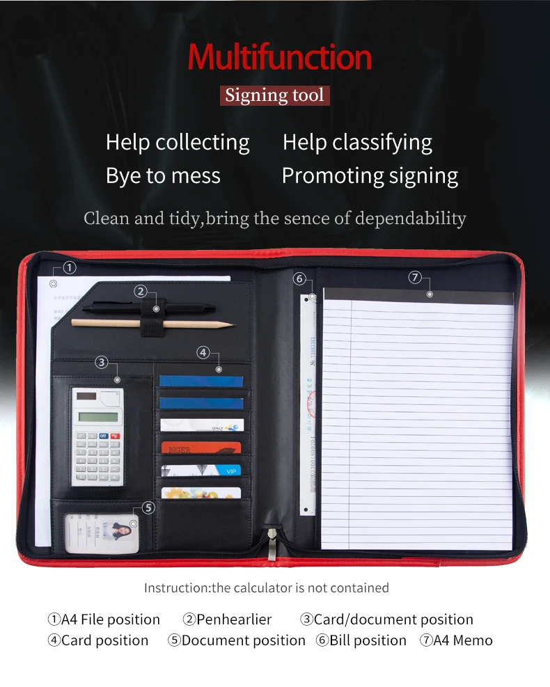 Бизнес Padfolio Портфолио кольцо Биндер A4 Клип доска из искусственной кожи органайзер для документов бизнес-конференции файл папка менеджер