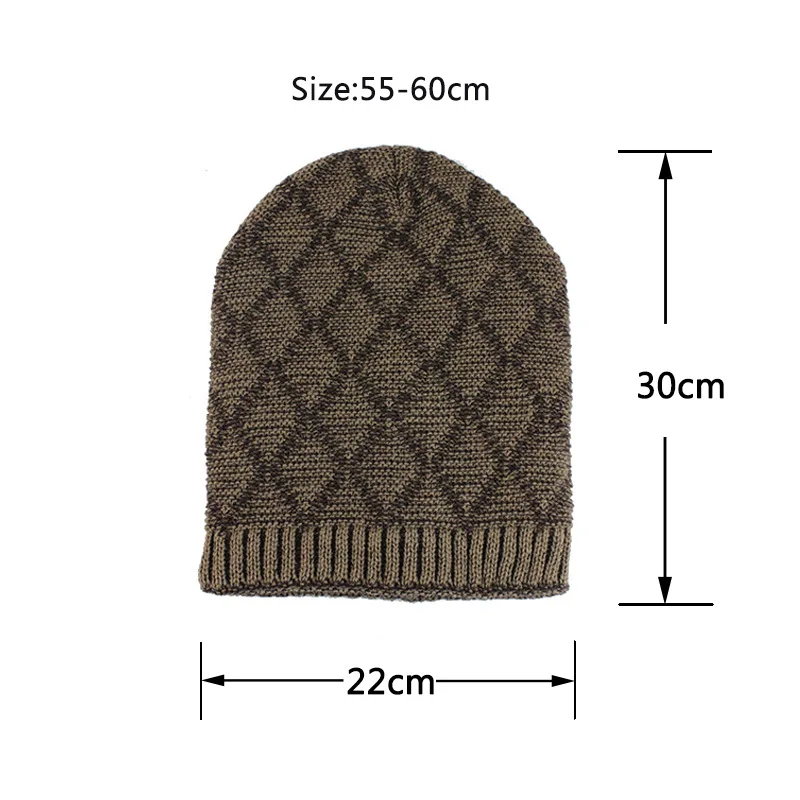 Knitted Hats For Men Winter Scarf Warm Thick Fluffy Slouchy Hats Outdoor Long Beanie Ribbed Casual Breathable Gorros