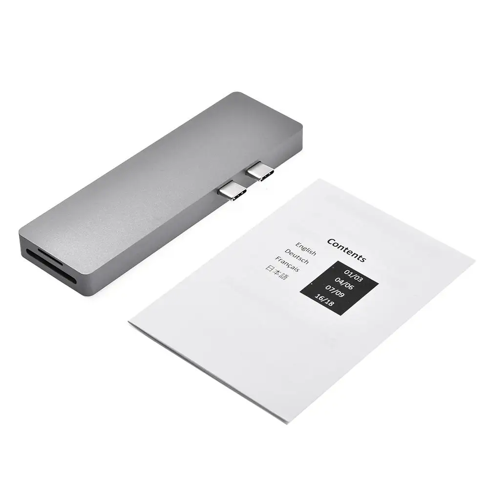 8 в 1 двойной тип C концентратор Мульти USB разветвитель USB 3,1 10 Гбит/с передача данных для Air / Pro Air 13# Y2