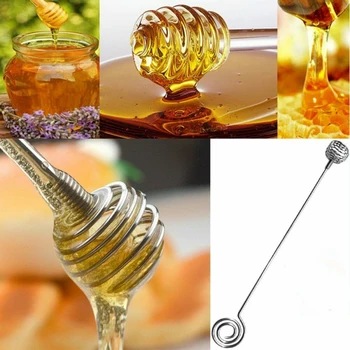 

1pcs Stainless Steel Honey Milk Tea Stir Bar Honey Stick Long Handle Honey Spoons Stir Mixer Kitchen Professional Bartende Tools