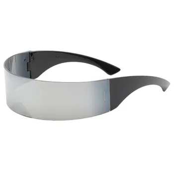 

Futuristic Monoblock Cyclop Sunglasses Party Wrapped Around Mirror Glasses Cosplay Costume