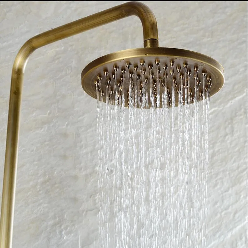 Vidric Europe style Bath& Shower Faucet high quality brass Antique Bronze wall mounted shower faucet set with rainfall shower h
