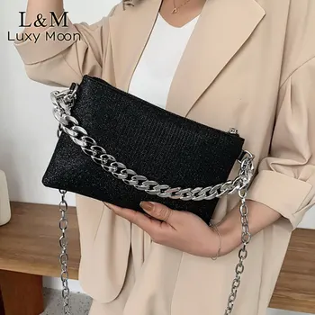 

Fashion Shiny Women Bag Ladies Handbag Chain Crossbody Bag Small Diamonds Clutch Wallet Female Shoulder Bags Sliver bolsa XA629H
