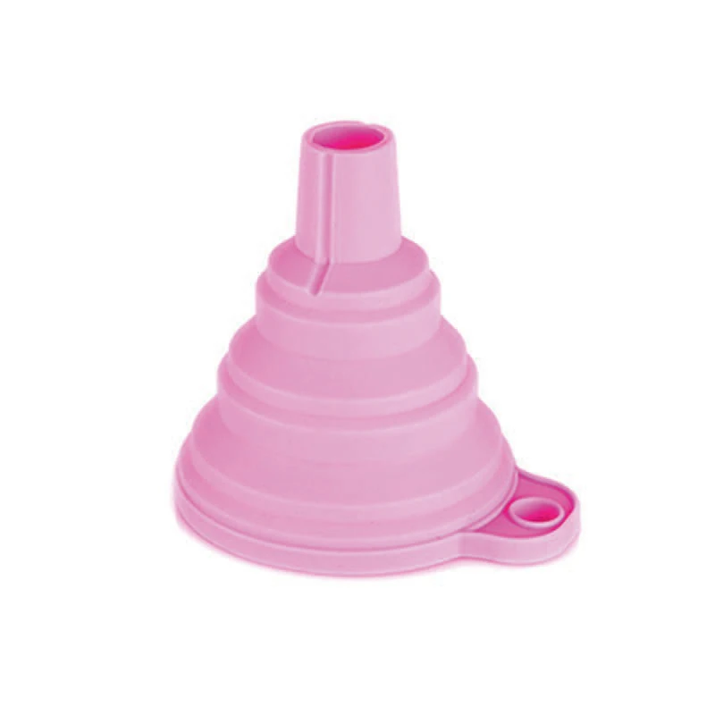 pink 1pcs Foldable Funnel Silicone Portable Funnels Household Liquid Oil Dispensing Tools Kitchen Mini Funnel Cooking Tools Acces - Цвет: pink