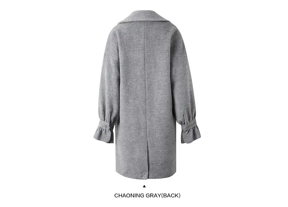 Metersbonwe Women Woolen Coat outerwear winter clothing Flare Sleeve Coat fashion warm woolen blends female elegant coat