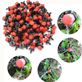 

100pcs/200pcs Micro Flow Dripper Drip Head Adjustable Hose Garden Irrigation Misting Water Dropper Irrigation Equipment Set