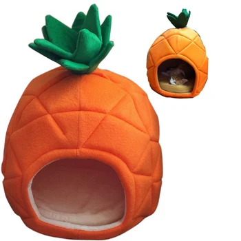 

Creative Cute Pineapple Pet House Sleep Basket Cat Puppy Dog Bed for Small Dogs Litter Lounger Foldable Kennel Sofa Niche Cave