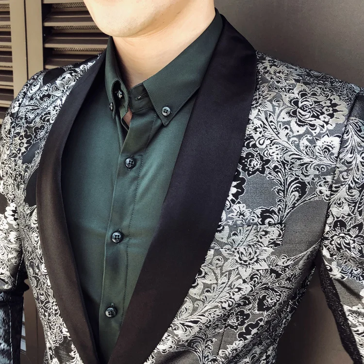 Повседневная одежда мужской Африканский Принт блейзер для мужчин Slim Fit Клубные наряды Vetement Homme Veste Mariage Lentejuela Hombre мужские