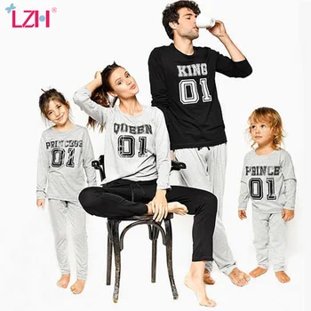 

Family Matching Clothes Autumn Casual Long Sleeve T-shirt+Pants Pajamas Suit Sleepwear Family Look Mother Daughter Homewear Sets