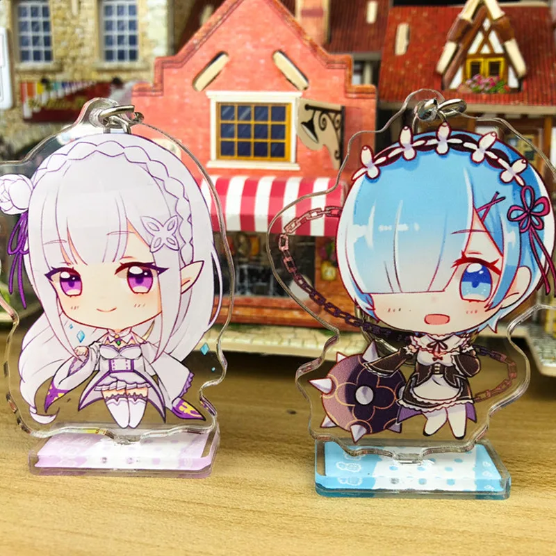 Re0 Zero-Based Different Life World сопутствующие товары COS кулон брелок для ключей стоячий Гараж Комплект REM Amelia