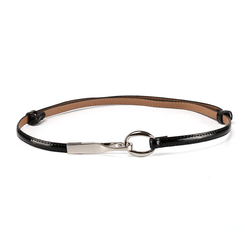 

Fashion thin belts for women Korean style black white red solid belt decorative skirt dress accessories summer new qz0015