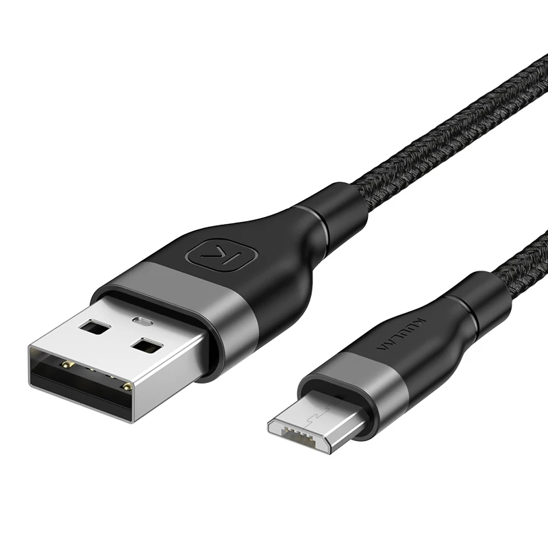 KUULAA mi cro USB кабель для Xiaomi mi Red mi Note 5 быстрое зарядное устройство mi croUSB шнур для зарядки и передачи данных для samsung S7 huawei Honor 8X - Цвет: Gray