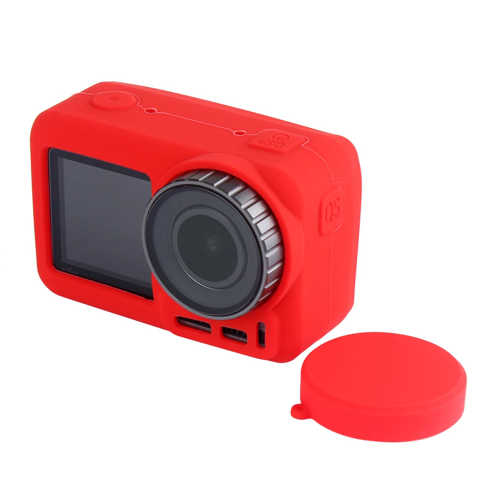 2PCS - red Спортивный объектив камеры силиконовый чехол защитный аксессуар для DJI OSMO Action NK-Shopping - Цвет: 2PCS - red