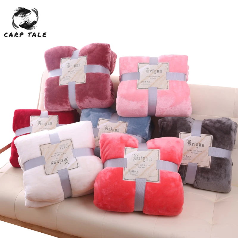 

Soft Warm Coral Fleece Blanket Winter Sheet Bedspread Sofa Plaid Throw 300Gsm 7 Size Light Thin Mechanical Wash Flannel Blankets
