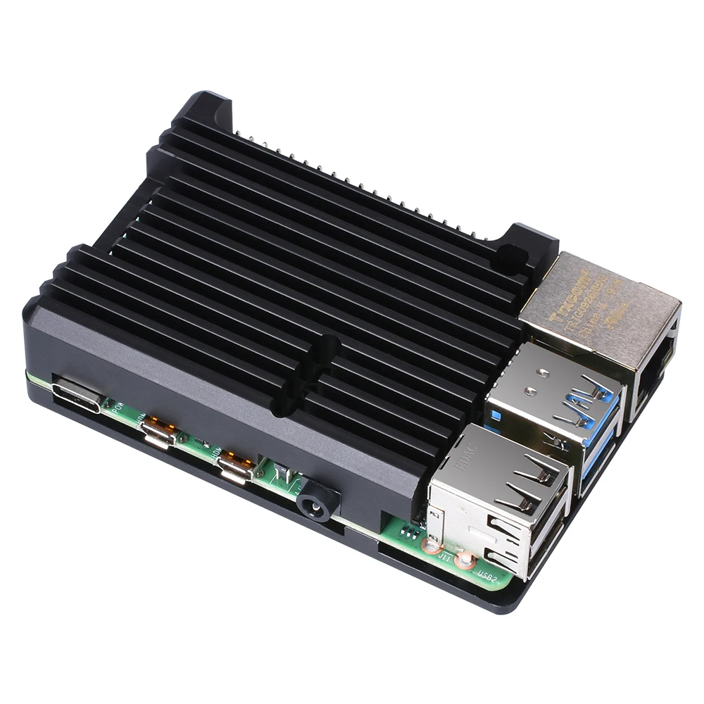 No fan and US Plug Чехол для Raspberry Pi 4 Модель B алюминиевый чехол с двойным охлаждающим вентилятором+ Raspberry Pi 4B источник питания 5 в 3 А type-C US UK Plug - Цвет: No fan and US Plug