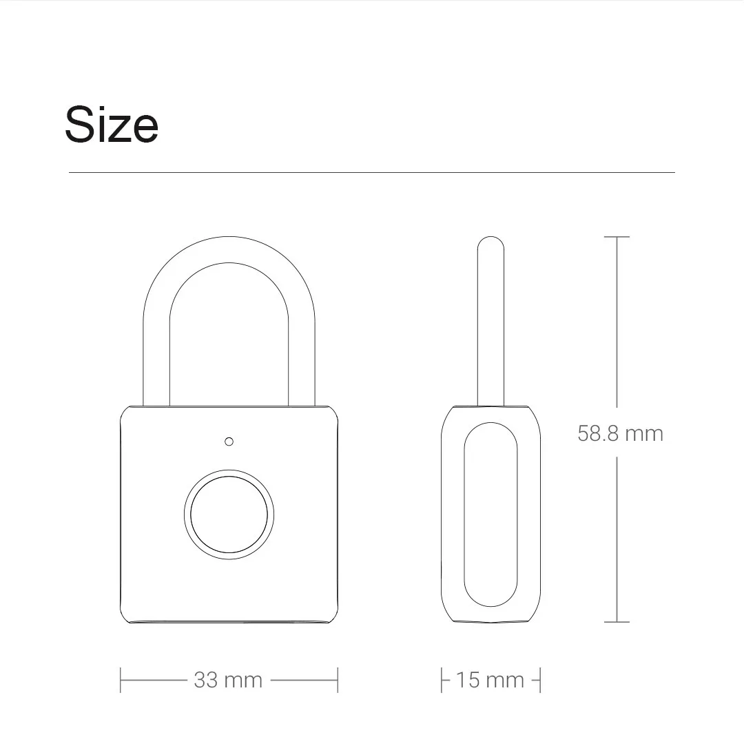 Xiaomi умный замок висячий замок USB Перезаряжаемый биометрический дверной замок Умный Замок быстрая разблокировка металлический сплав цинка