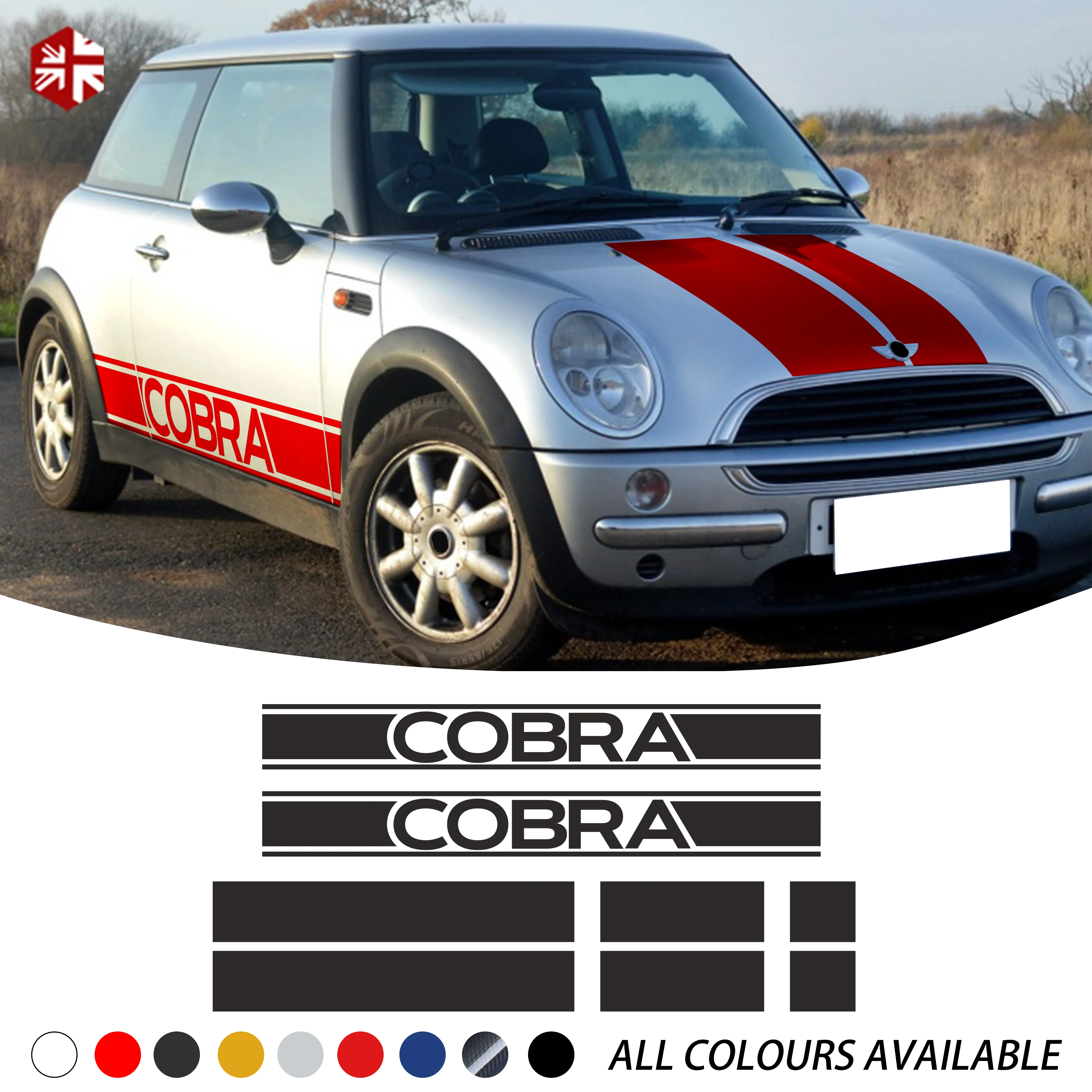 

Car Hood Bonnet Roof Rear Trunk Engine Cover Side Stripe Sticker Body Decal For MINI Cooper S R50 R52 R53 JCW One Accessories