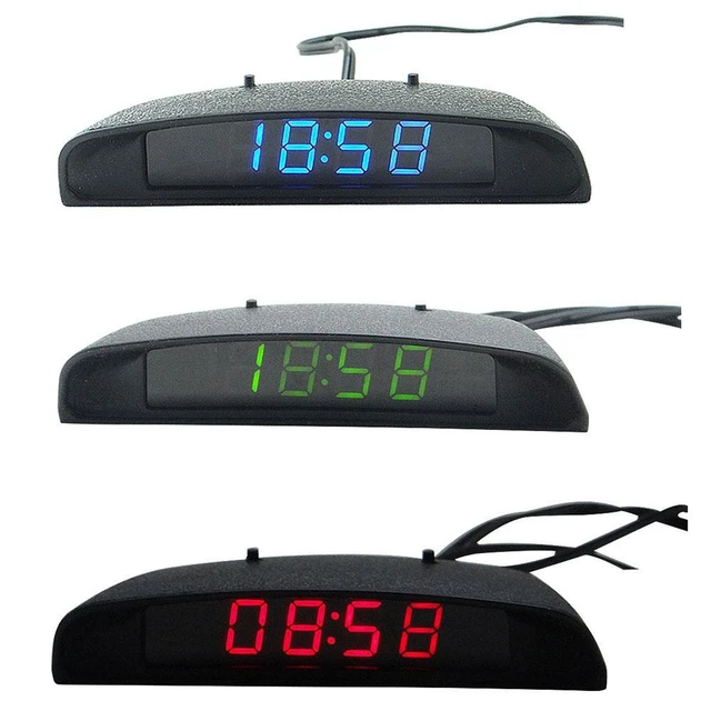 3 In 1 Digital Car Thermometer Battery Voltage Monitor Auto Thermometer  Voltmeter Lcd Clock Cigarette Socket Automobiles Part - Automotive  Electronic Clocks - AliExpress