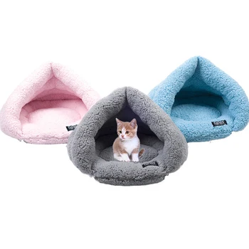 

Winter Soft Polar Fleece Dog Bed For Small Medium Dog House Puppy Kitten Cat Warm Sleeping Bag Nest Cave Bed Pet Kennel Home