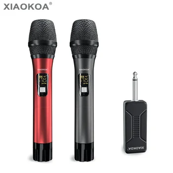 

Wireless Microphone Karaoke System, UHF Wireless Dual Handheld Dynamic Mic Set with Rechargeable Receiver, 260ft Range, 6.35mm(1