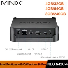 MINIX NEO N42C-4 MINI PC официальный Windows 10 Pro 64-bit Мини ПК 4G/32G Gigabit WI-FI USB 3,0 Pentium N4200 мини-ПК