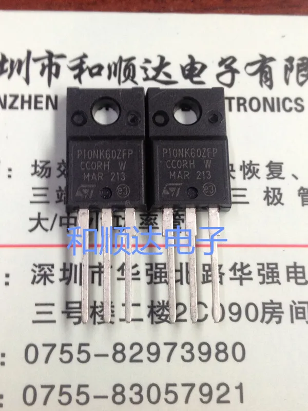 5 шт./STP10NK60ZFP TO-220F 600V 10A TO220F
