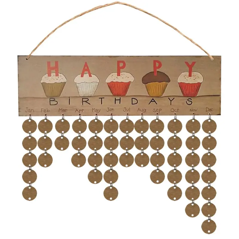 Деревянная доска напоминаний на день рождения табличка знак семья самодельный календарь Декор - Цвет: A1