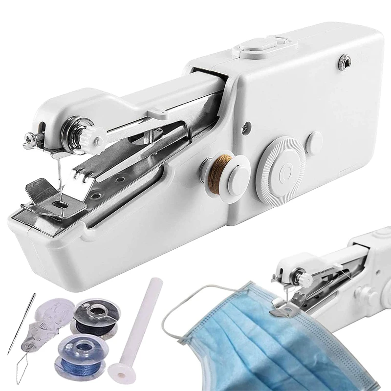 Hand Held Sewing Machine Portable Electric Stitch Mini Cordless Fabric Battery