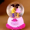 Crystal Ball Music Box Pink Girl Lovers Star Moon Rainbow Unicorn Glowing Snowflakes Music Box Home Decoration Desktop Ornament 5