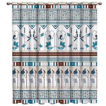

Hieroglyphic Carvings Ancient Egyptian Temple Room Curtains Large Window Curtains Bedroom Fabric Window Treat Home Decor