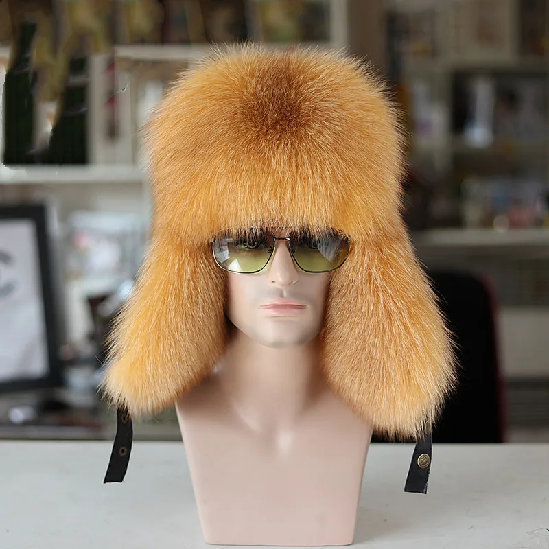 Red Fox Full Fur Russian Hat for Men