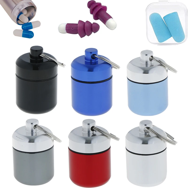 

Mini Waterproof Aluminum Alloy Pill Box Case Bottle Cache Drug Holder Container Keychain Medicine Box Health Care 3 Styles