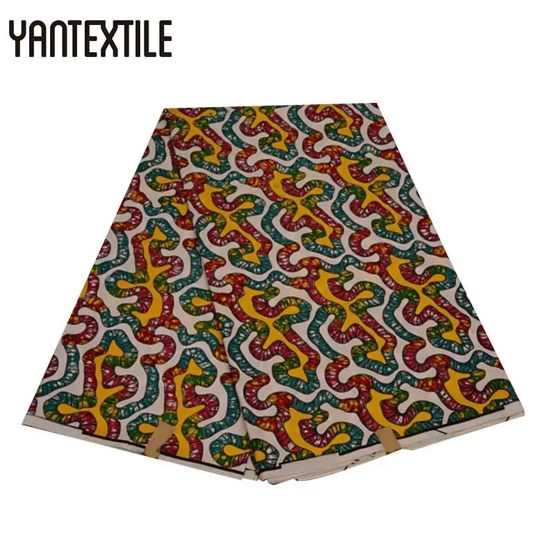 YANTEXTILE новая Анкара ткань Африканский настоящий воск принт Tissu Africain 6 ярдов настоящий воск Африканский батик ткань для свадебного платья - Цвет: 18090036