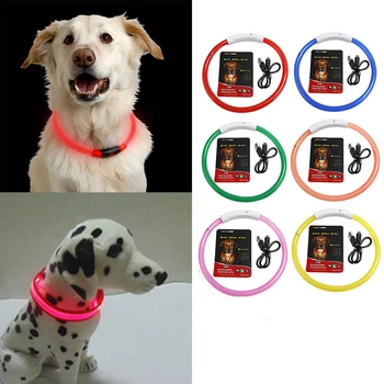

Luminous Dog Collar Leash USB Charging LED Light Flashing Nylon Led Dog Collar Small Medium Large Dog Walking Safe Pet Supplies