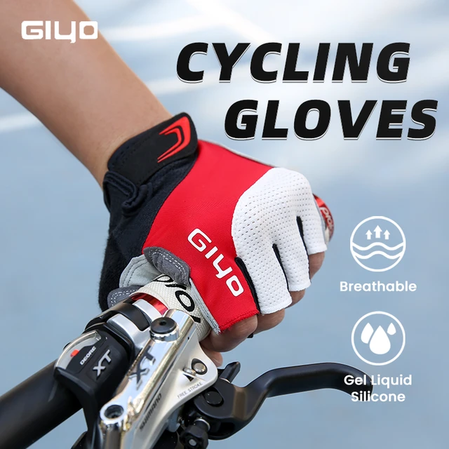 MOREOK Guantes de ciclismo para hombre, guantes de ciclismo de medio dedo,  guantes de bicicleta de carretera MTB DH, almohadilla de gel que absorbe